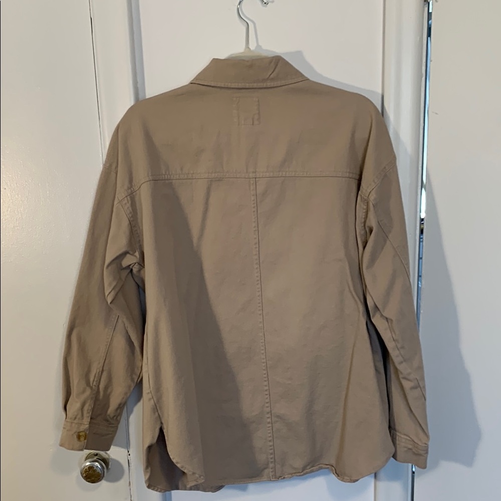 Women's Tan Button-Up Jacket - Picture 3 of 3